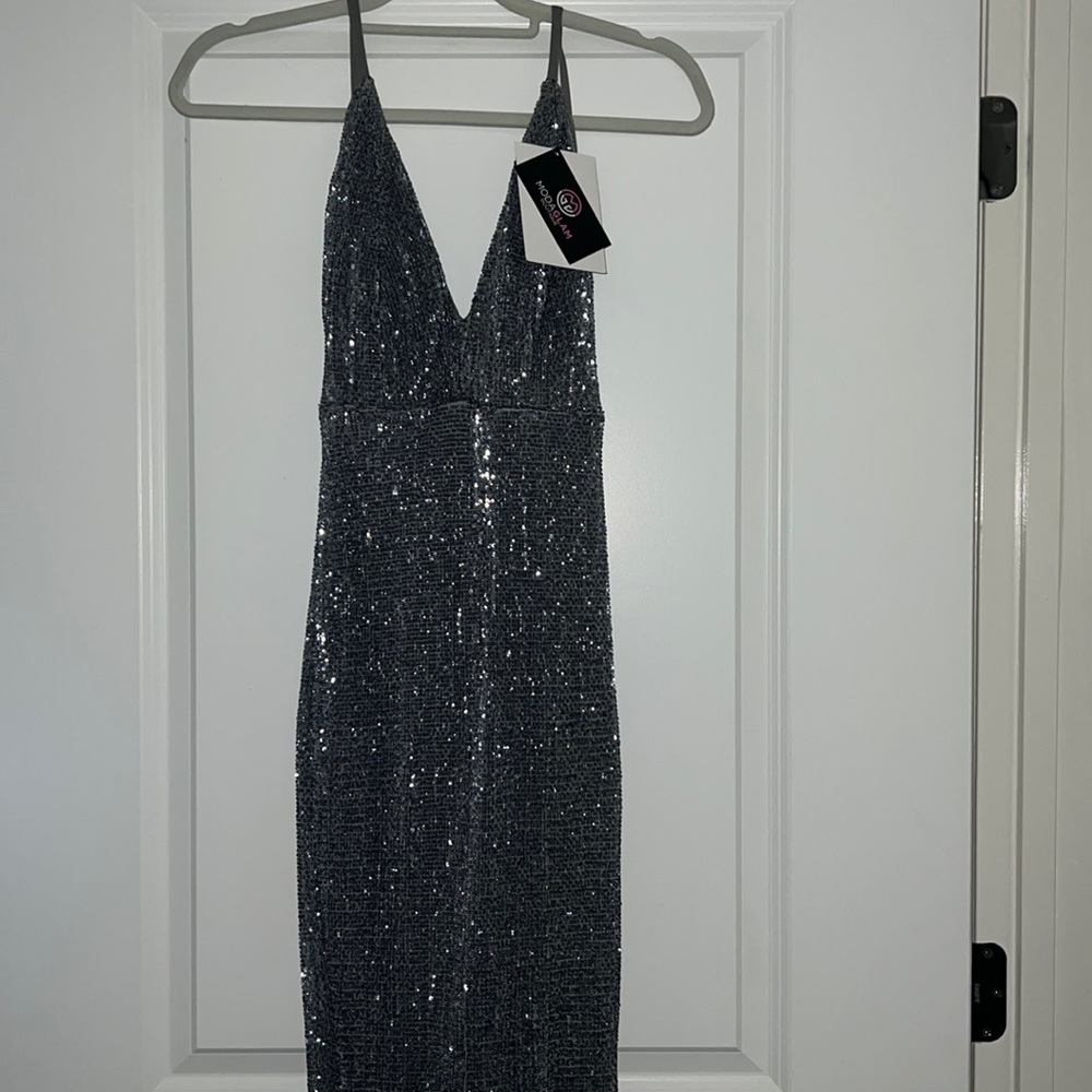 V Neck Sequin Gown - NWT